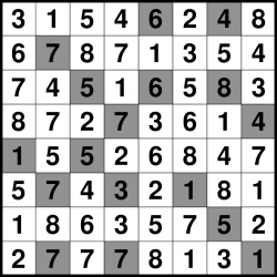 Solved Hitori puzzle